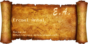 Ercsei Antal névjegykártya